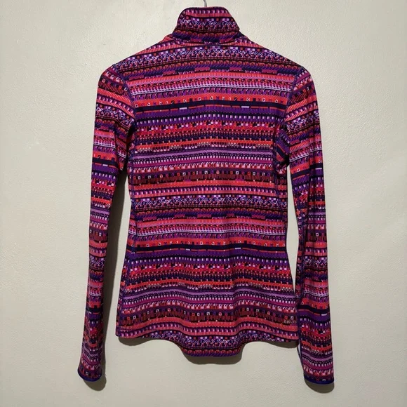 Nike Dri Fit Quarter Zip Long Sleeve Athletic Top Shirt Size Medium Abstract - Picture 8 of 11